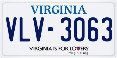 VA license plate VLV3063