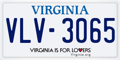 VA license plate VLV3065