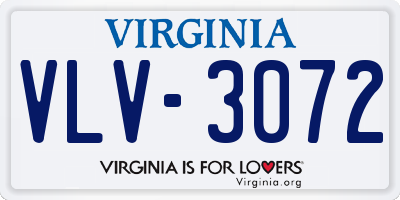 VA license plate VLV3072