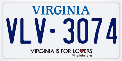 VA license plate VLV3074