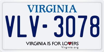 VA license plate VLV3078