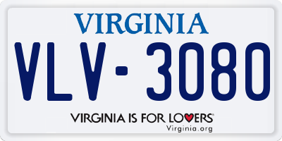 VA license plate VLV3080
