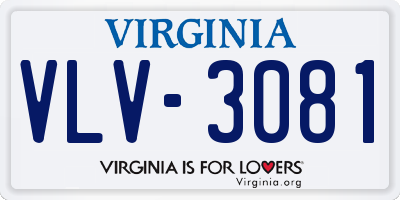 VA license plate VLV3081