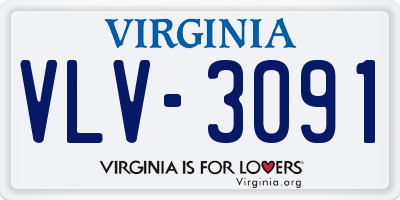 VA license plate VLV3091