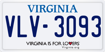 VA license plate VLV3093