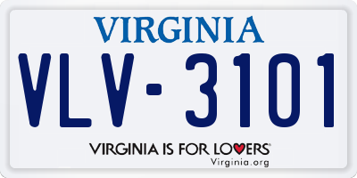 VA license plate VLV3101