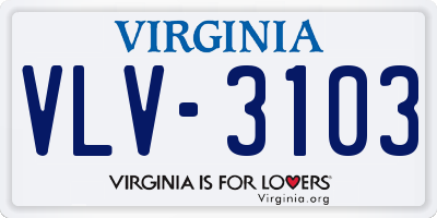 VA license plate VLV3103