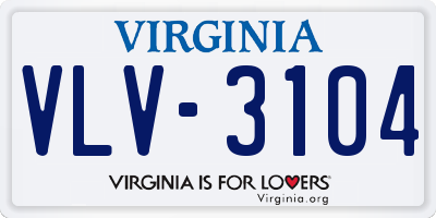 VA license plate VLV3104