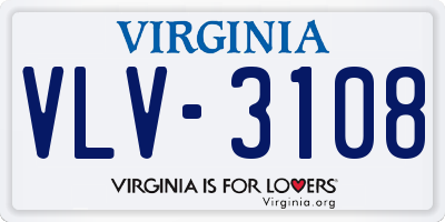 VA license plate VLV3108