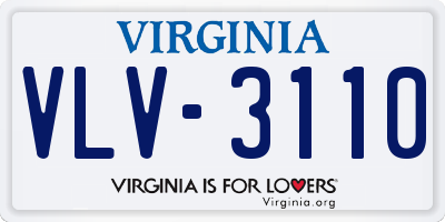 VA license plate VLV3110