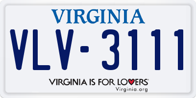 VA license plate VLV3111