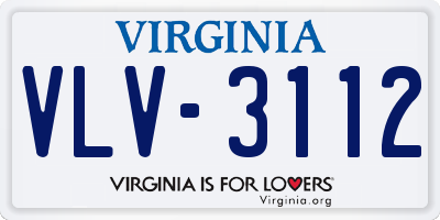 VA license plate VLV3112