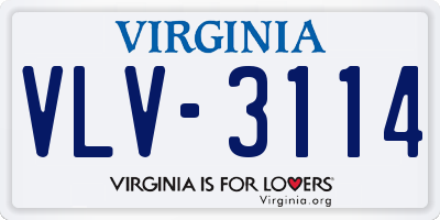 VA license plate VLV3114