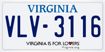 VA license plate VLV3116