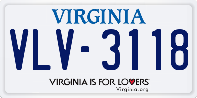 VA license plate VLV3118