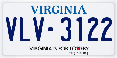 VA license plate VLV3122