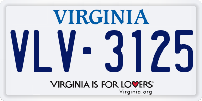 VA license plate VLV3125