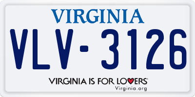 VA license plate VLV3126