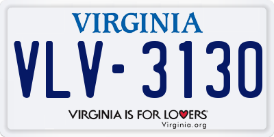 VA license plate VLV3130