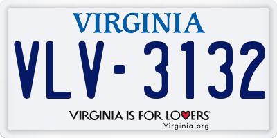 VA license plate VLV3132