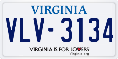 VA license plate VLV3134