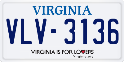 VA license plate VLV3136