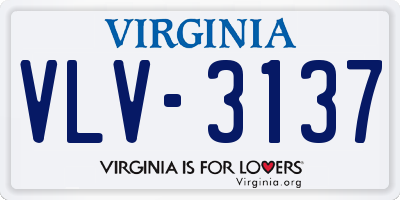 VA license plate VLV3137