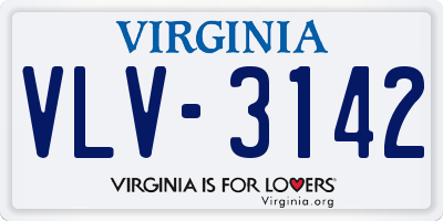 VA license plate VLV3142