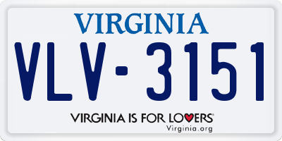 VA license plate VLV3151