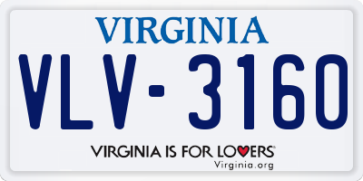 VA license plate VLV3160