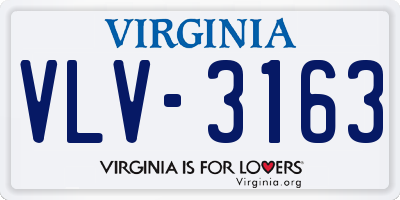 VA license plate VLV3163