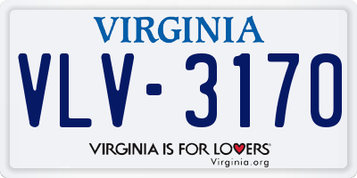 VA license plate VLV3170