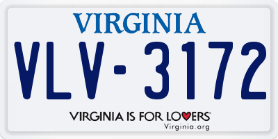 VA license plate VLV3172