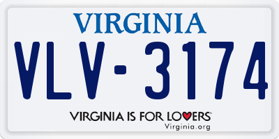 VA license plate VLV3174