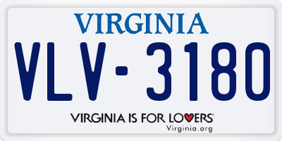 VA license plate VLV3180
