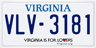 VA license plate VLV3181