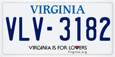 VA license plate VLV3182