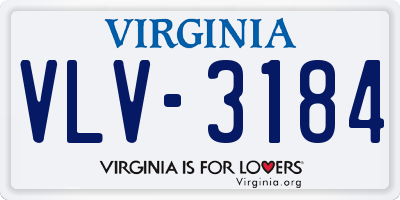 VA license plate VLV3184