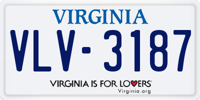 VA license plate VLV3187