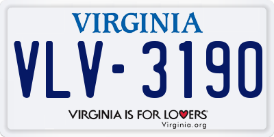 VA license plate VLV3190