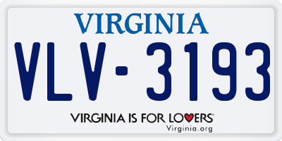 VA license plate VLV3193