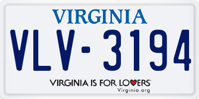 VA license plate VLV3194