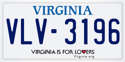 VA license plate VLV3196