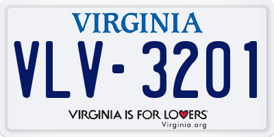 VA license plate VLV3201