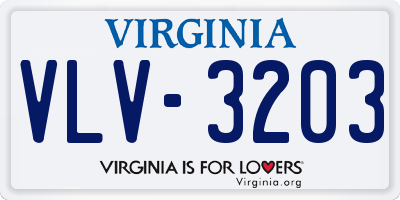 VA license plate VLV3203
