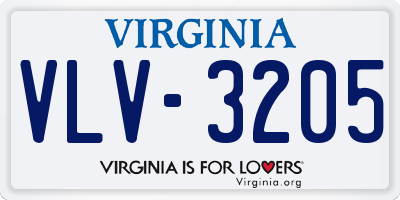 VA license plate VLV3205