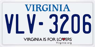 VA license plate VLV3206