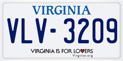 VA license plate VLV3209