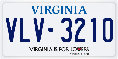 VA license plate VLV3210