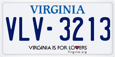 VA license plate VLV3213